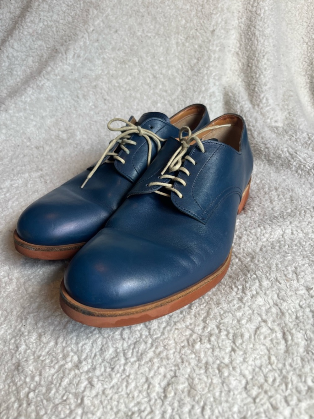 Men's Blue Leather Derby Shoes - by Sutor Mantellassi